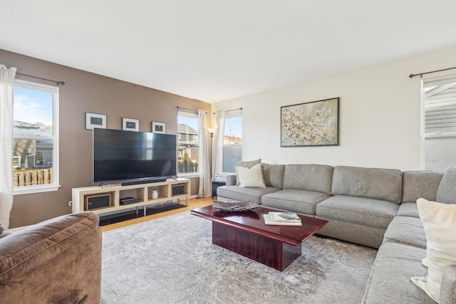 2851 Briarcliff Ln, Lake In The Hills, IL 60156 - living room featuring wood finished floors and plenty of natural light