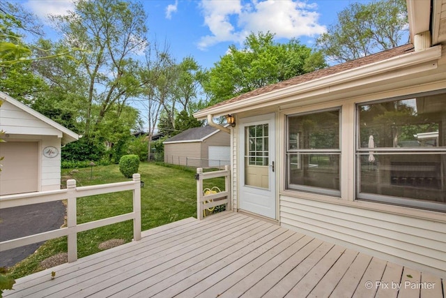 502 Everett Ave, Crystal Lake, IL 60014 - wooden deck featuring a yard