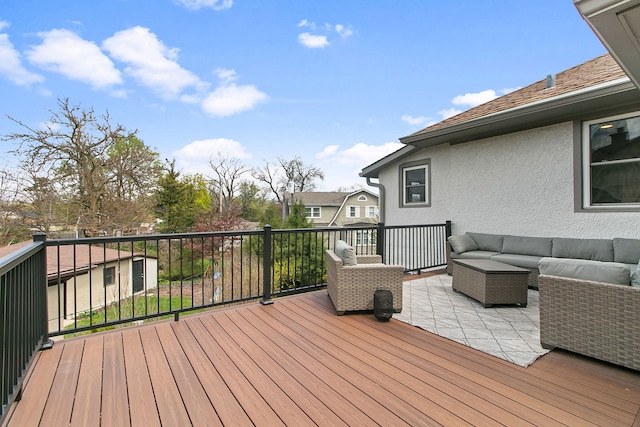 deck with an outdoor living space
