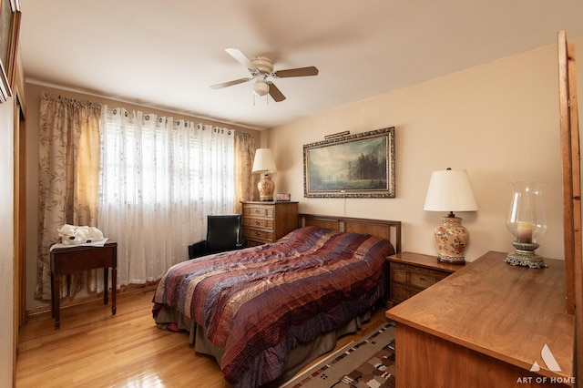 bedroom featuring light wood-type flooring