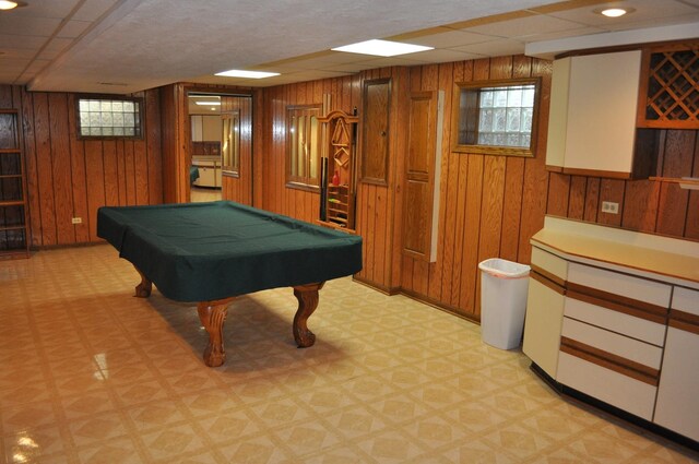 1272 N Scarlet Dr, Addison, IL 60101 - rec room with wooden walls, light floors, billiards, and baseboards