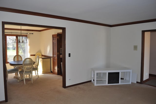 1272 N Scarlet Dr, Addison, IL 60101 - dining area featuring crown molding, carpet floors, and baseboards