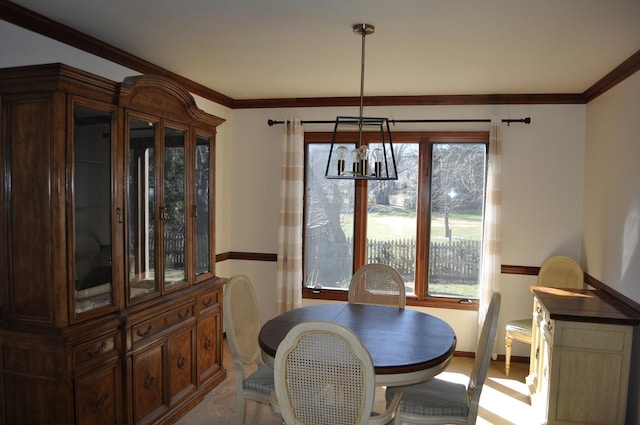 1272 N Scarlet Dr, Addison, IL 60101 - dining area with a chandelier and crown molding