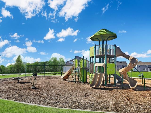 community play area with fence