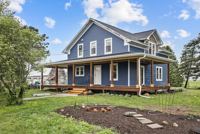 13459 N Tower Rd N, Lee, IL 60530 - country-style home featuring a front yard, a porch, and a shingled roof
