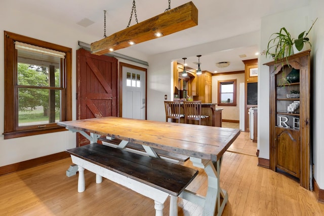 13459 N Tower Rd N, Lee, IL 60530 - dining room with baseboards, light wood finished floors, and recessed lighting