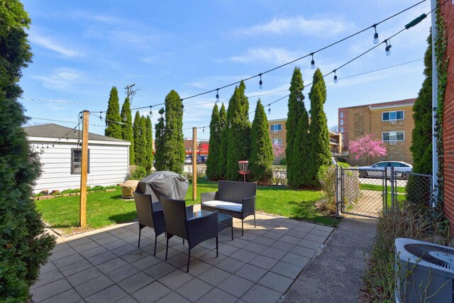 479 Oak St, Des Plaines, IL 60016 - view of patio / terrace featuring fence, a gate, and central AC