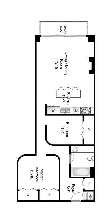 1250 W Van Buren St Unit 203, Chicago, IL 60607 - floor plan / room layout