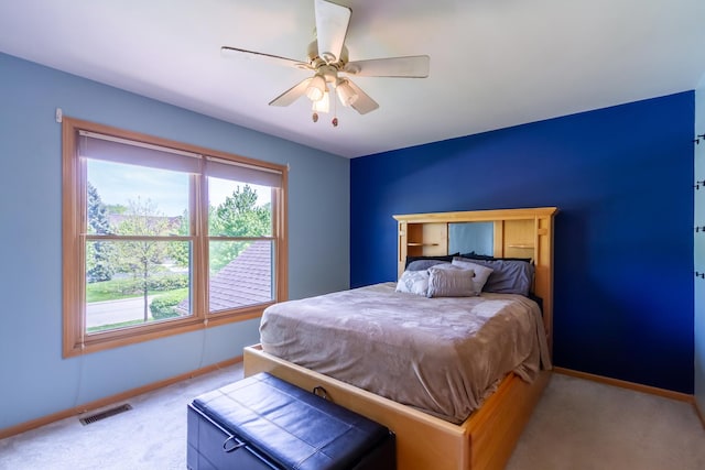 534 Philip Dr, Bartlett, IL 60103 - bedroom featuring light colored carpet, baseboards, and ceiling fan