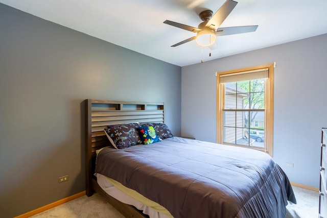 534 Philip Dr, Bartlett, IL 60103 - bedroom with carpet, baseboards, and a ceiling fan