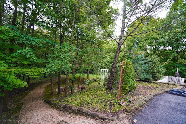 view of yard with fence