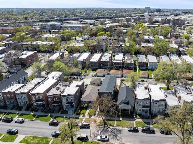 aerial view with a residential view