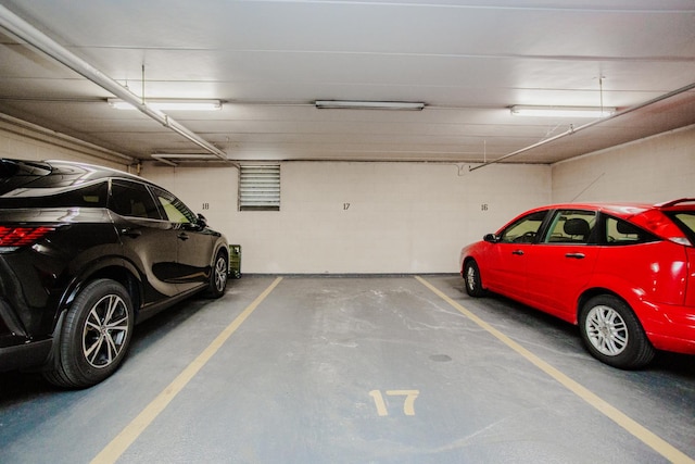 view of parking garage