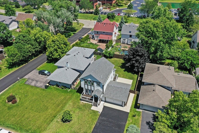 aerial view with a residential view