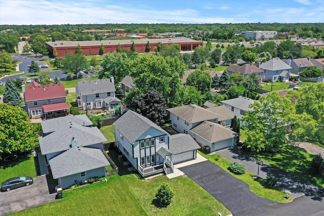 aerial view featuring a residential view