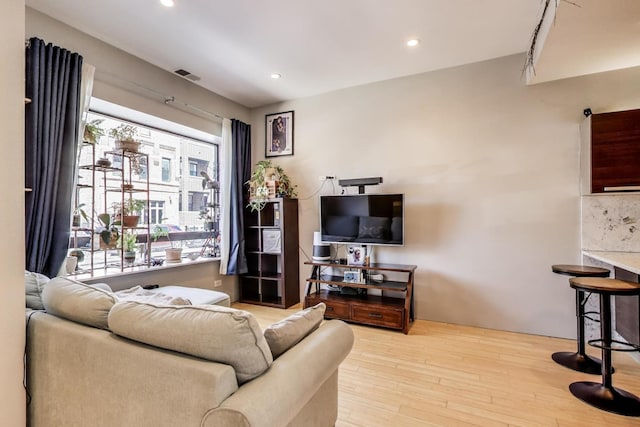 1811 W 17th St Unit 201, Chicago, IL 60608 - living area with visible vents, recessed lighting, and wood finished floors