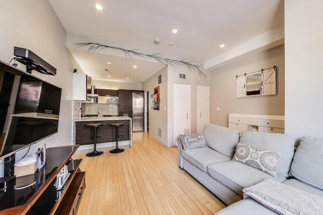 1811 W 17th St Unit 201, Chicago, IL 60608 - living area with light wood-style floors, recessed lighting, and visible vents