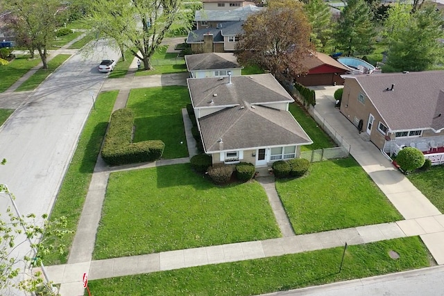 aerial view featuring a residential view