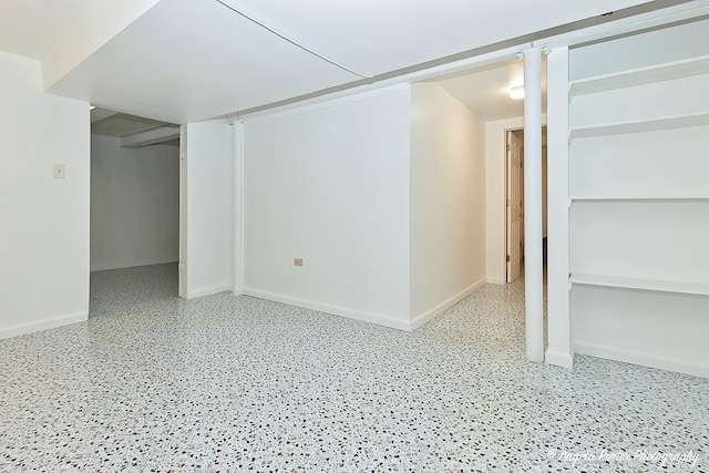 finished below grade area featuring baseboards