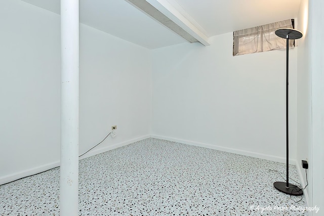 finished basement with baseboards