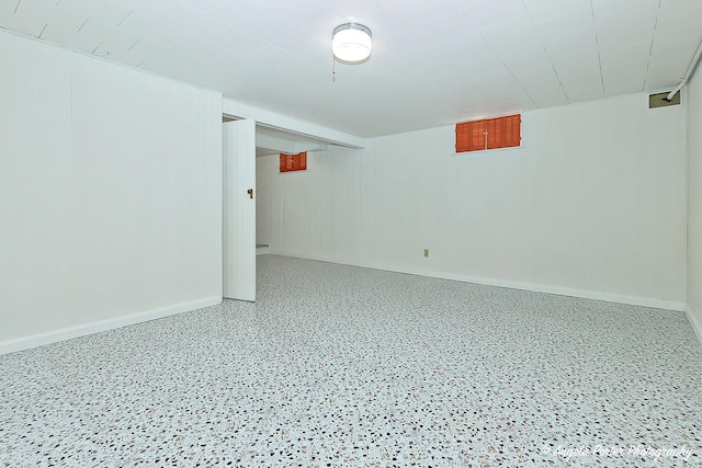 finished basement with baseboards