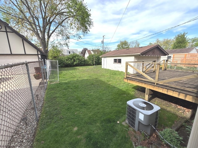 5404 Kimball Pl, Oak Lawn, IL 60453 - view of yard with a deck, cooling unit, and an outdoor structure