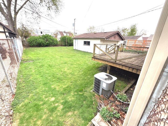 5404 Kimball Pl, Oak Lawn, IL 60453 - view of yard featuring a deck and central AC unit