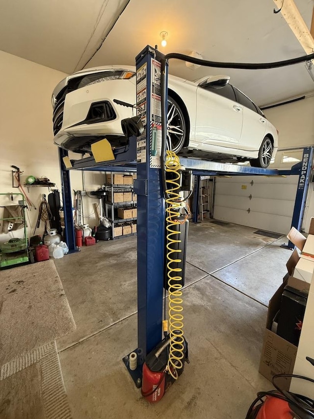view of garage