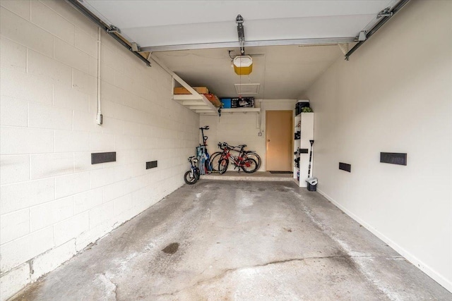 garage featuring baseboards