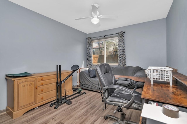 1 Red Wing Ct, Woodridge, IL 60517 - office space with ceiling fan, baseboards, and light wood-type flooring