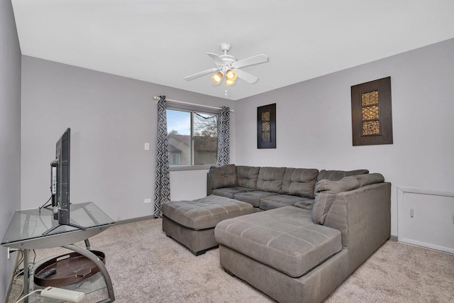 1 Red Wing Ct, Woodridge, IL 60517 - carpeted living room with baseboards and a ceiling fan
