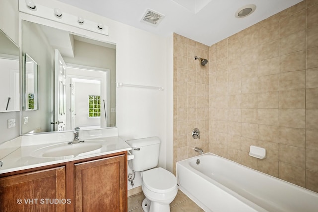 3501 Wellington Ct Unit 410, Rolling Meadows, IL 60008 - bathroom with vanity, shower / tub combination, and tile patterned flooring
