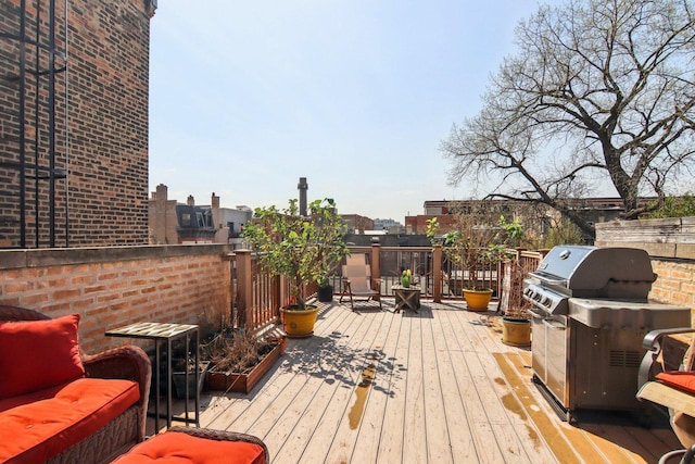 1400 N La Salle St Unit 3N, Chicago, IL 60610 - wooden terrace featuring a grill