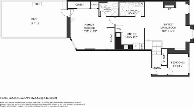 1400 N La Salle St Unit 3N, Chicago, IL 60610 - property floor plan