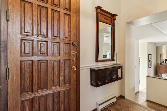 1400 N La Salle St Unit 3N, Chicago, IL 60610 - entrance foyer featuring a baseboard heating unit and wood finished floors