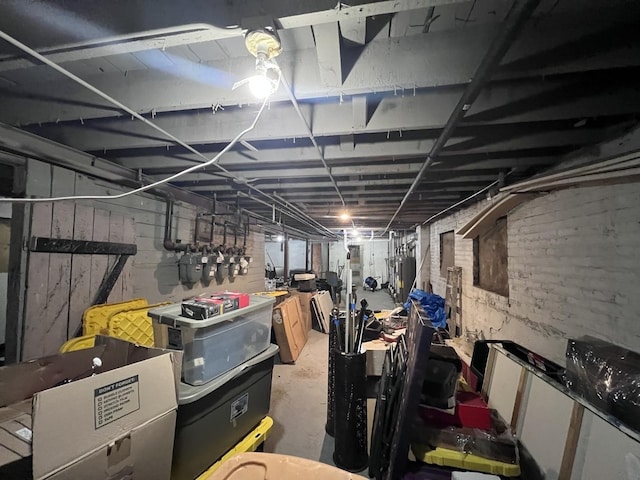 view of unfinished below grade area