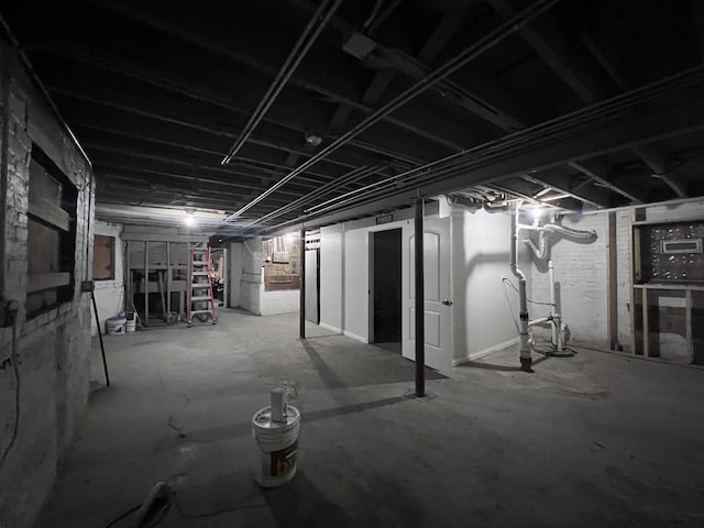 view of unfinished below grade area