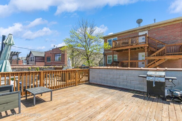 1754 W Wellington Ave Unit 1W, Chicago, IL 60657 - wooden deck with a grill