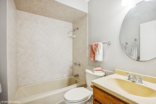 28139 W Okelly Dr, Ingleside, IL 60041 - bathroom with vanity, toilet, and shower / washtub combination