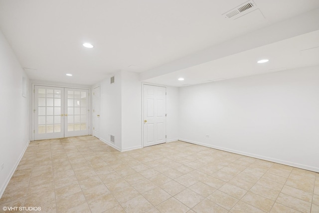 28139 W Okelly Dr, Ingleside, IL 60041 - empty room with visible vents, recessed lighting, and french doors