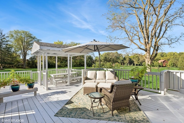 28139 W Okelly Dr, Ingleside, IL 60041 - wooden deck with outdoor lounge area