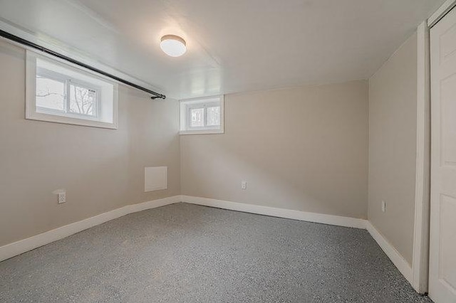 basement with baseboards