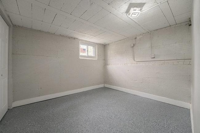 basement with baseboards