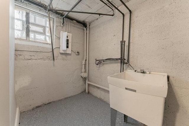 below grade area featuring electric panel