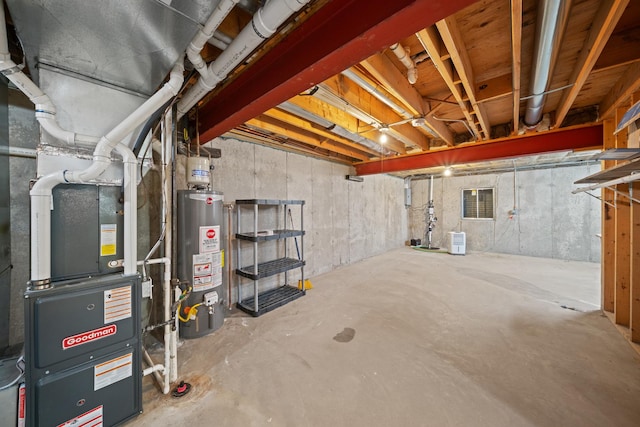 471 W Miller Ave, Hinckley, IL 60520 - unfinished below grade area with gas water heater and heating unit