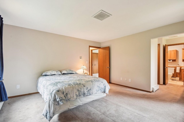 38413 N Tewes Ct, Beach Park, IL 60087 - bedroom featuring light colored carpet, baseboards, and a baseboard heating unit
