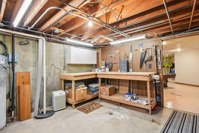 38413 N Tewes Ct, Beach Park, IL 60087 - unfinished below grade area with a workshop area