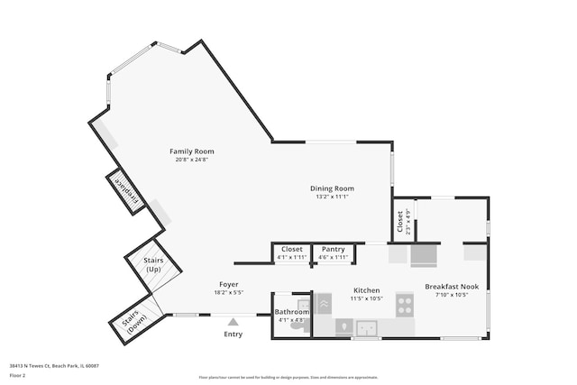 38413 N Tewes Ct, Beach Park, IL 60087 - floor plan / room layout