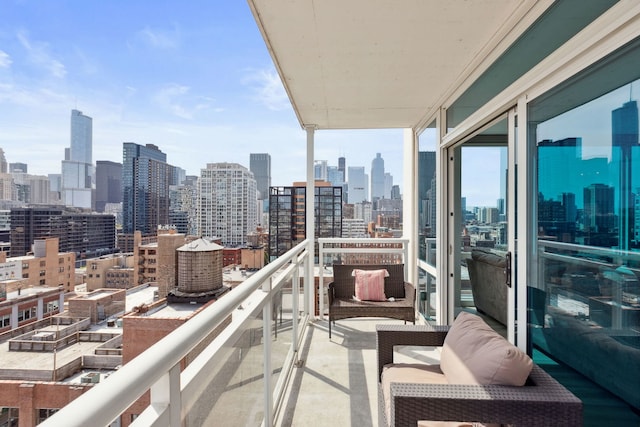balcony with a city view