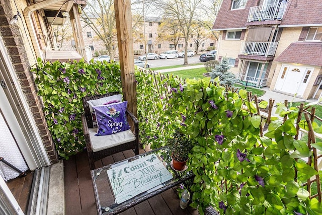 balcony with a residential view